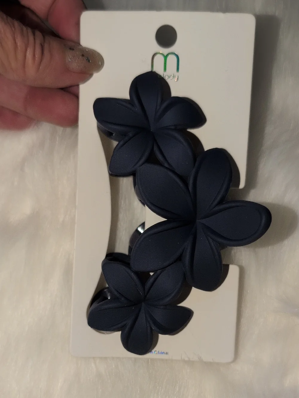 Navy Blue Flower Hair clip